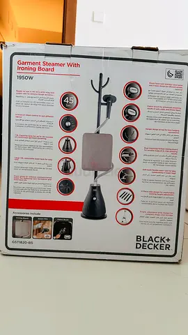 Black  Decker 1950W Vertical Garment Steamer with Ironing Board