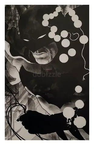 The Batman Black and White Framed Poster