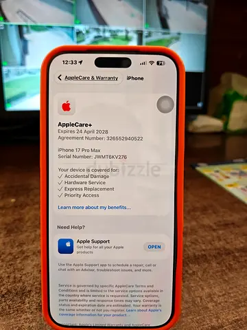 iPhone 17 Pro Max with AppleCare+ (Expires Apr 2028) - Excellent Condition