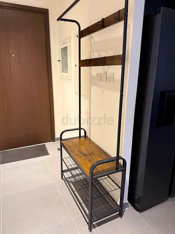 Industrial Hallway Coat Rack with Bench and Shoe Storage 184x64x34 cm