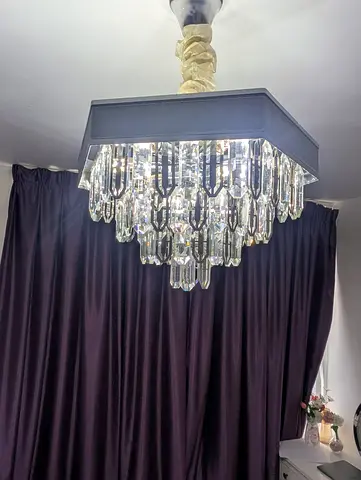 Crystal Drop hexagon Ceiling Chandelier - Modern Lighting Fixture