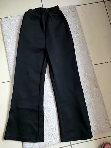 Black casual trousers with elastic waist - good condition