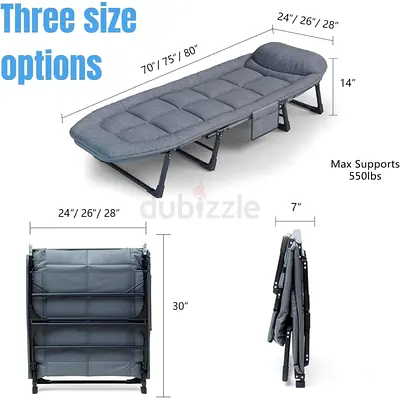 Portable folding camping bed