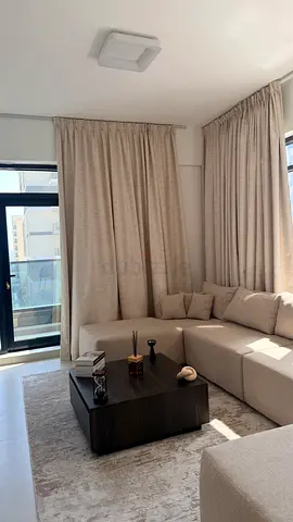New 3 pcs Beige Floor-to-Ceiling Curtains - 1 month use