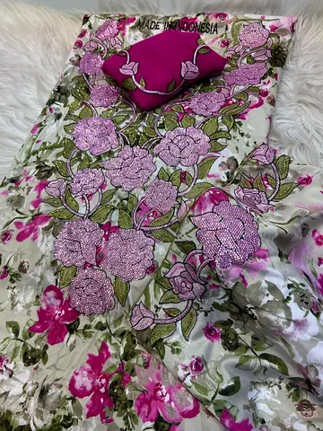 Mukhawar with shaila Indonesian silk unstitched