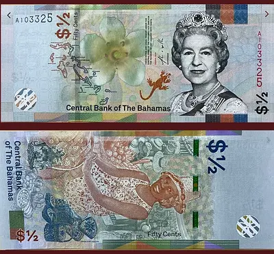 Bahamas 50 Cents Banknote (Queen Elizabeth II) - Collectible Pair