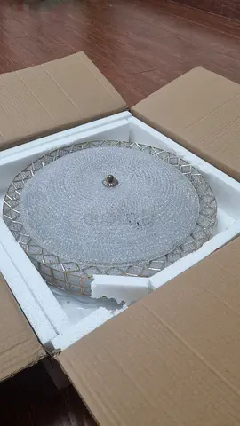 Round Crystal Ceiling Light / Chandelier - Like New size 60cm Two Units