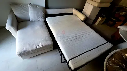 Almost Like New Condition ikea Gronlid L Shape Sofa bed with mattress
