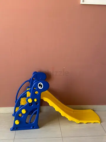 Little Tikes-style Plastic Slide for Toddlers - Yellow  Blue