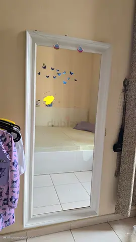 White Framed Rectangular Wall Mirror
