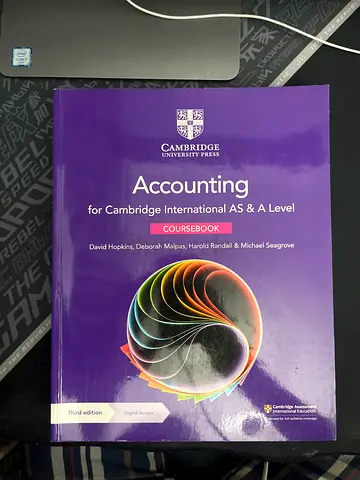 Accounting for Cambridge International AS A Level (Third Edition) - Coursebook