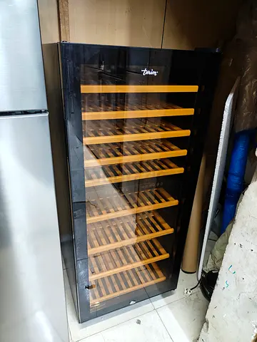 Terim Wine Cooler / Beverage Fridge with Wooden Shelves - Good Condition