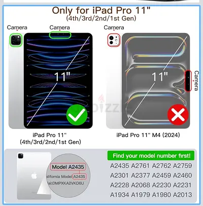 Case for iPad Pro 11 Inch (2022/2021/2020/2018) with Pencil Holder, Clear Transparent Back Shell