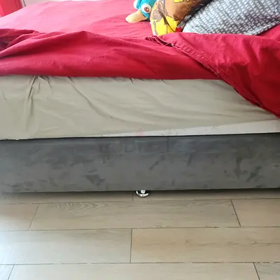 Comfortable Bed Frame with Gray Fabric Base