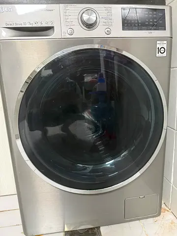Front Load LG Washing Machine - 10/7 kg Stainless Steel, Good Working Condition