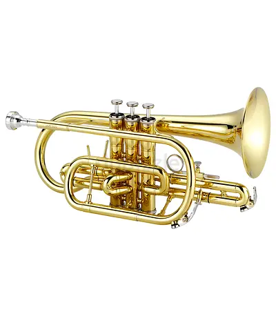 Jupiter Bb Cornet JCR700UQ with 11.7 mm Bore, 120 mm Yellow Brass Bell, American- Brand New