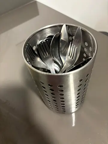 Stainless Steel Cutlery Set with Cylindrical Holder