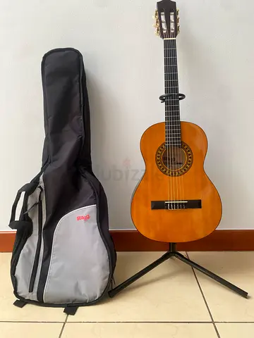 Acoustic Guitar + Stand and Case