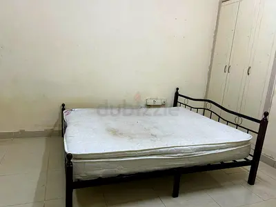 Metal double bed frame with mattress - used