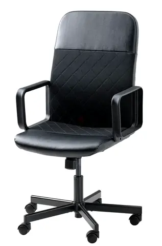 Black Ergonomic Office Chair with Armrests and Wheels