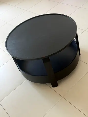 Black round coffee table