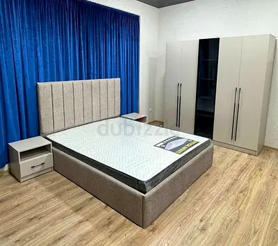 Grey Fabric Bed Frame  -queen size
