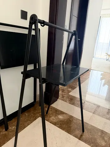 Adjustable Laptop Stand with Side Table – Black