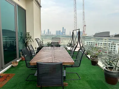 Outdoor Teak Dining Table with 6 Mesh Metal Chairs