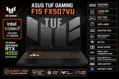 ASUS TUF GAMING F15 FX507VU | I7-13620H | RTX 4050 6GB | 16GB RAM | 1.38TB SSD