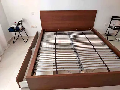 IKEA Brown MALM King Storage Bed with IKEA Mattress 180 x 200 cm