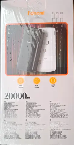 Brand new 20000mAh Power Bank with Built-in Cables (sealed)