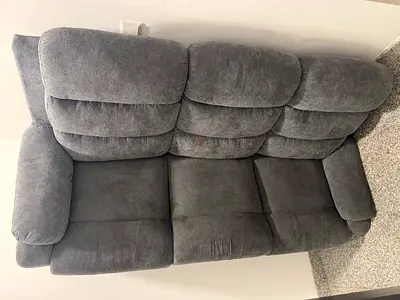 Grey 3-Seater Reclining Sofa – Good Condition
