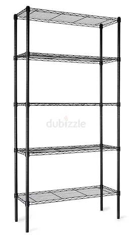 Used 5-Tier Metal Storage Shelving Unit - Black