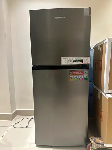 Geepas Silver Double-Door Refrigerator - Good Working Condition - used 6months