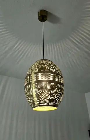 Modern Decorative Hanging Pendant Light – Metal Perforated Design