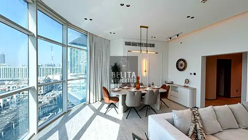 Furnished 2BR Apartment | Amaris Residence JVC | Panoramic City & Marina Views