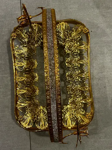 Ornate Gold and Crystal Tissue Box Cover