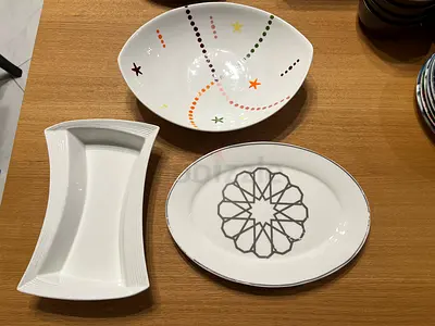 Unique 3-Piece Serving Platter Bowl Trio