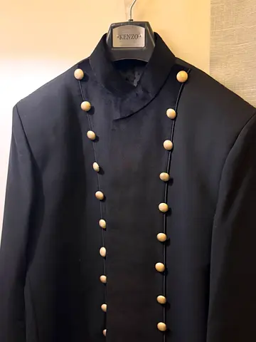 Black Military-Style Double-Breasted Jacket | Men’s 38 / L size