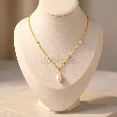 Elegant Gold Plated Pearl Pendant Necklace for Women | Minimal Luxury Jewelry UAE