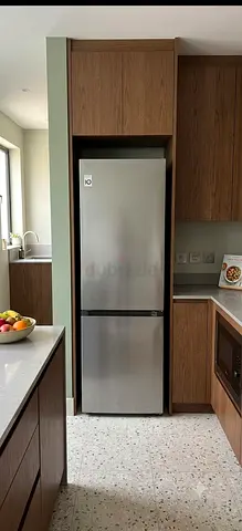 LG Silver Fridge Freezer - Good Condition, Bottom Freezer