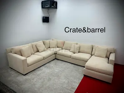 Looks great condition cratebarrel Ushape sofa