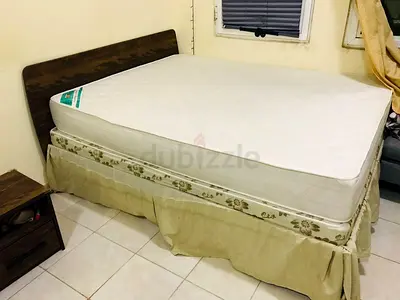Queen size bed frame with mattress and sofa cum bed - used