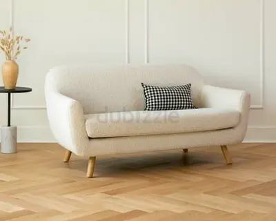 Compact 2-Seater Boucle fabric Cream Sofa -