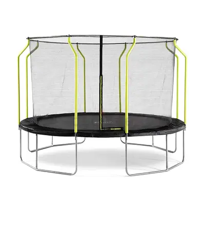 Plum 10ft Springsafe Trampoline with Enclosure, Safe  Sturdy Metal Frame, Weather Protected Padding