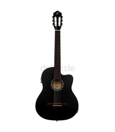Ortega RCE125 Family Series Classic Guitar with Equalizer Satin Black Finish - Brand New