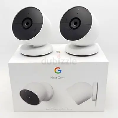 Pair of Google Nest Cam 2 PACK (indoor) - White, working condition