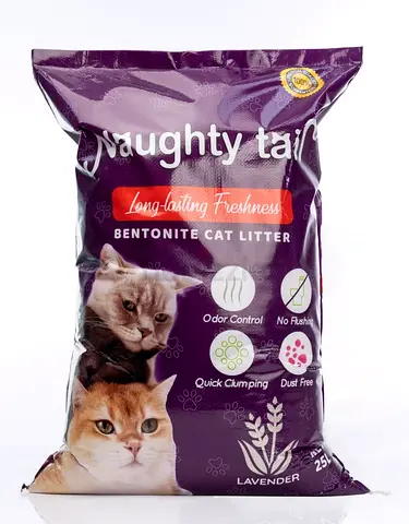 Naughty tail clumping cat litter 25L lavender