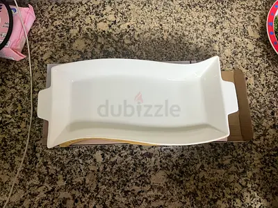 White Ceramic Rectangular Serving Dish (Used)