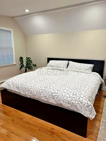 Ikea King Black Malm bed frame with Ikea King mattress